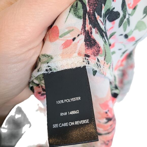 Torrid Top Hi Low Blouse Long Sleeve Blouse Womens 4X White Floral Top Georgette - Picture 9 of 10